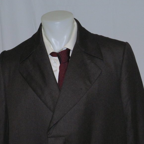 Edward Sexton Savile Row Bespoke Charcoal Gabardine Hideaway Button Overcoat 44R - Picture 3 of 12